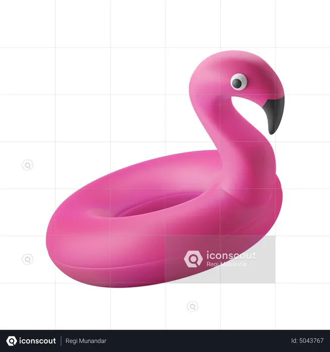 Anel de natação flamingo  3D Icon