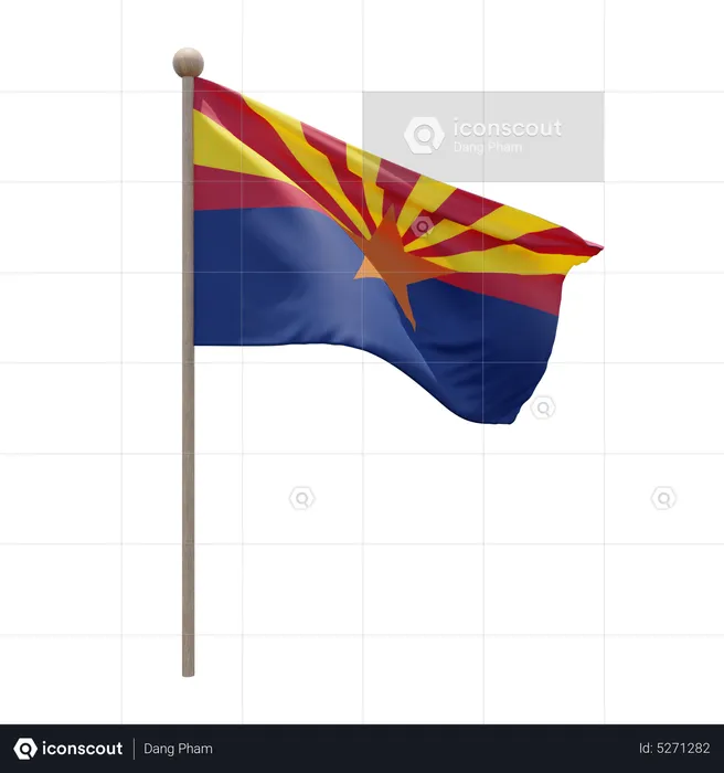 Asta de bandera de arizona Flag 3D Icon