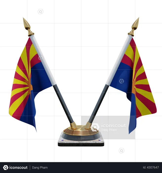 Soporte de bandera de escritorio doble Arizona Flag 3D Flag