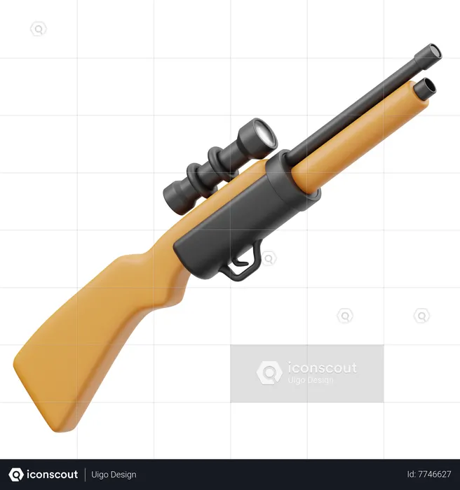 Arma de cañón largo  3D Icon
