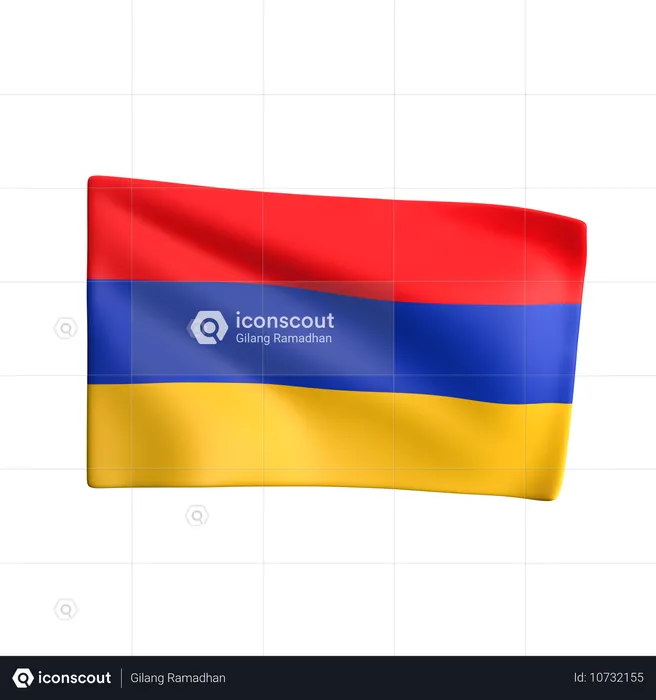 아르메니아 국기 Flag 3D Icon