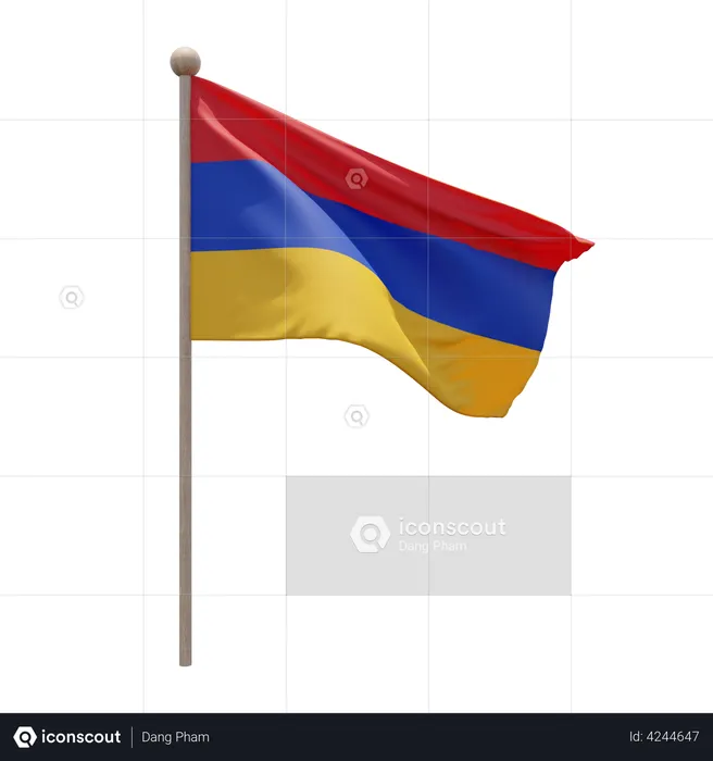 Armenia Flagpole Flag 3D Flag