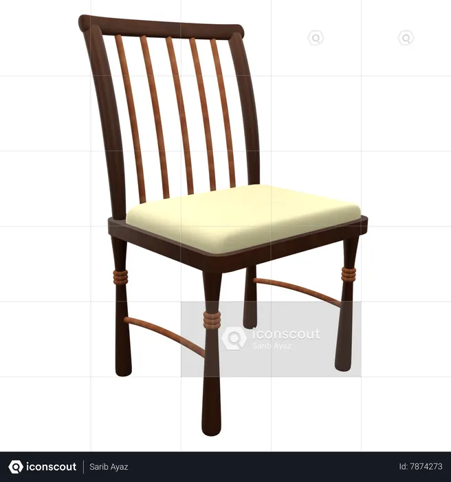 Armless Chair  3D Icon