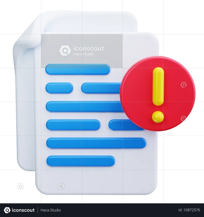 Alerta de arquivo  3D Icon