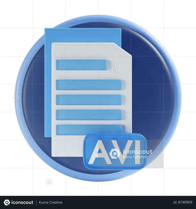 Arquivo avi  3D Icon