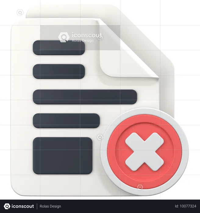 Arquivo com sinal de exclusão  3D Icon