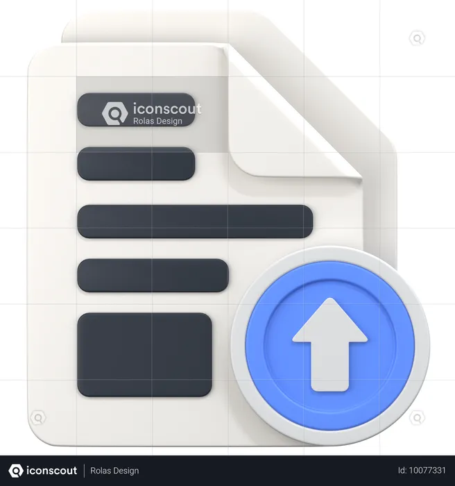 Arquivo com sinal de upload  3D Icon