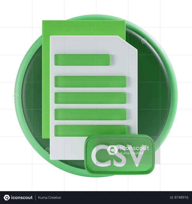 Arquivo CSV  3D Icon