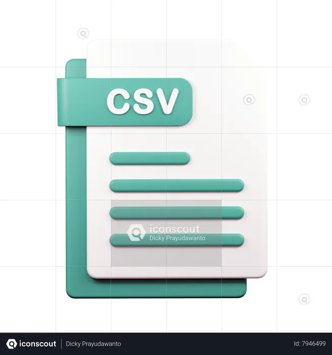 Arquivo CSV  3D Icon