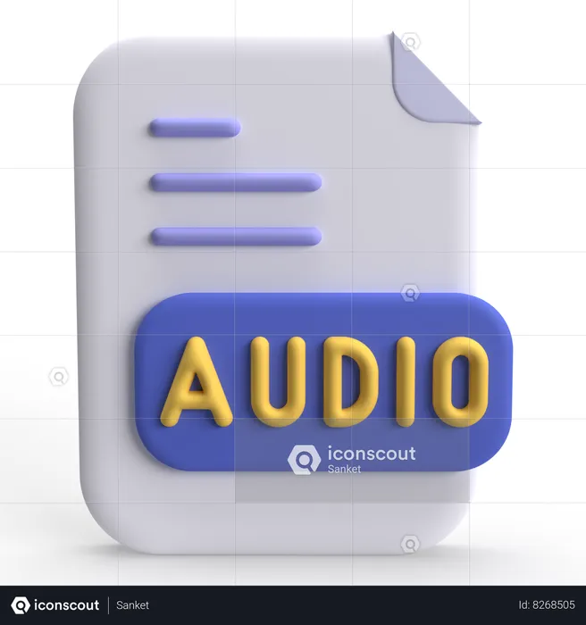 Arquivo de áudio  3D Icon