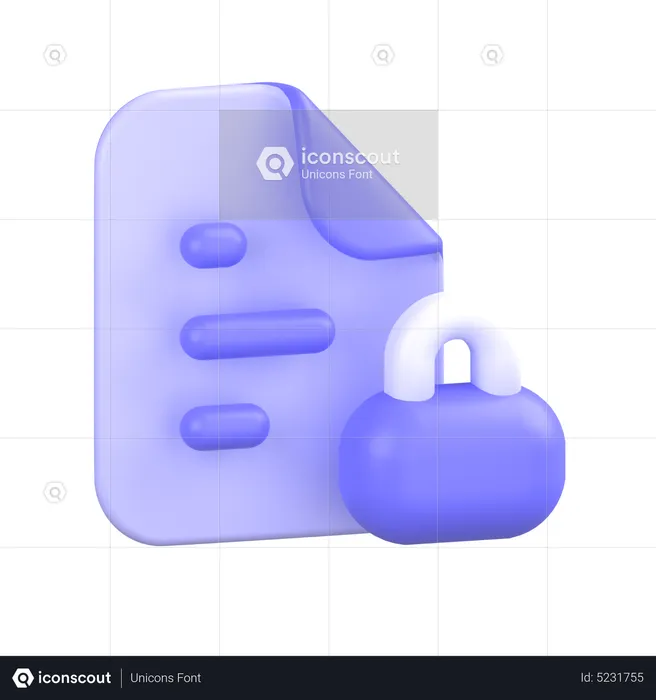 Arquivo de bloqueio  3D Icon