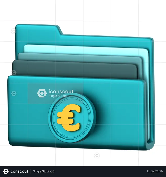 Arquivo euro  3D Icon