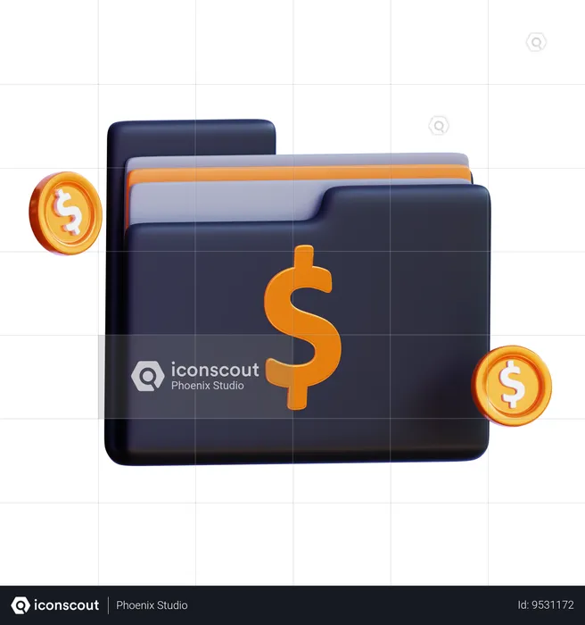 Arquivo financeiro  3D Icon