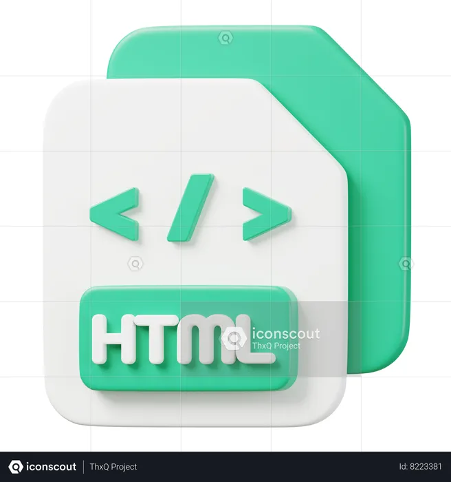 Arquivo HTML  3D Icon