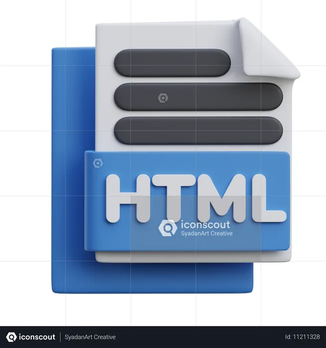 Arquivo HTML  3D Icon