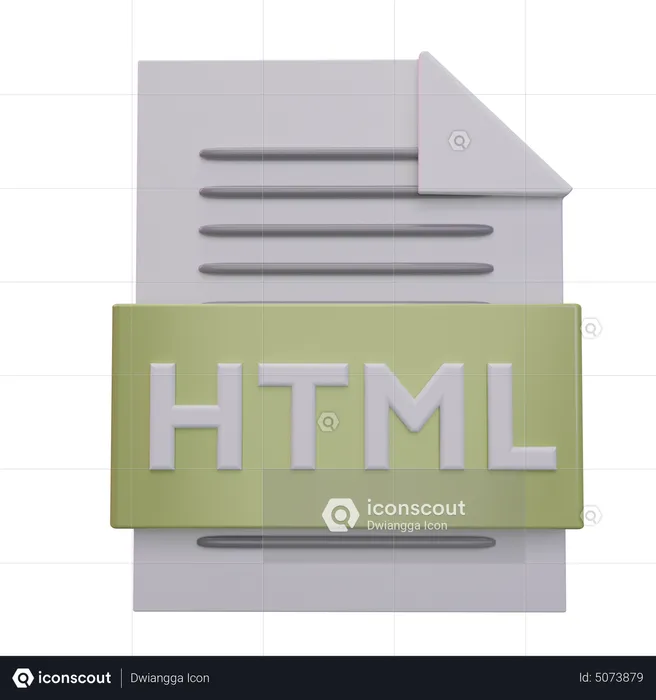 Arquivo HTML  3D Icon