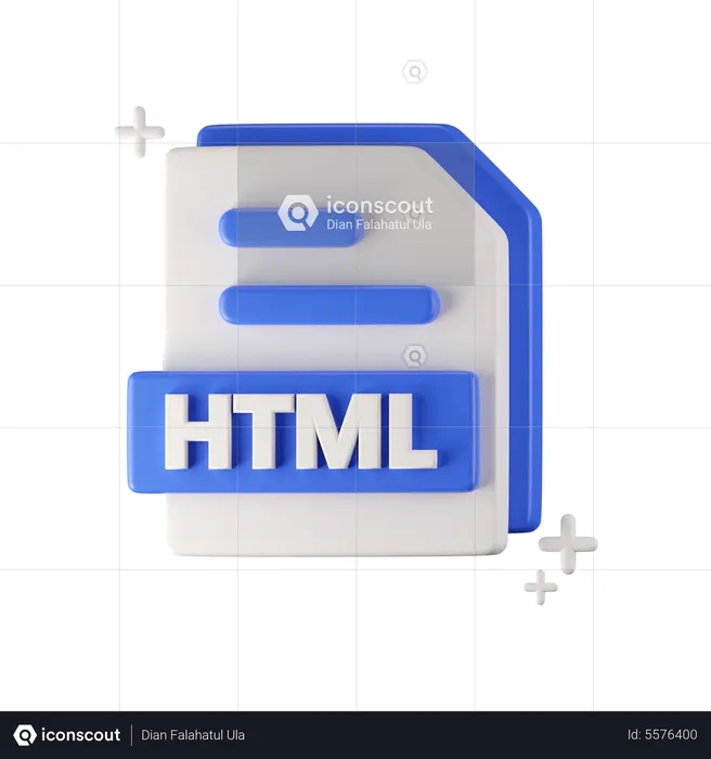 Arquivo HTML  3D Icon