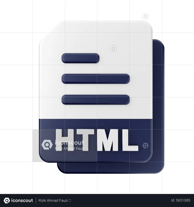 Arquivo HTML  3D Icon