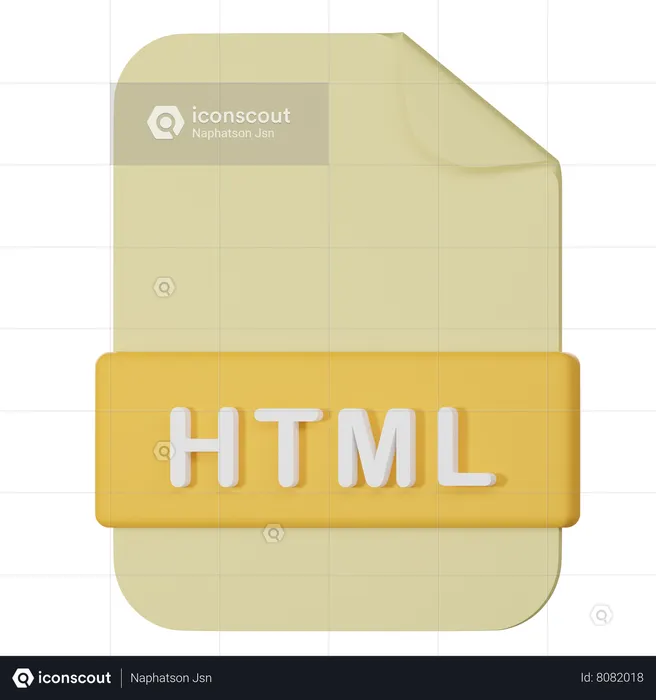 Arquivo HTML  3D Icon