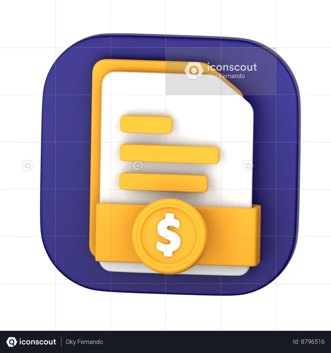 Arquivo de pagamento dolar  3D Icon