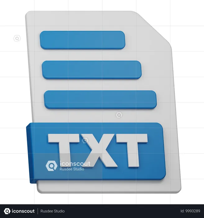 Arquivo txt  3D Icon