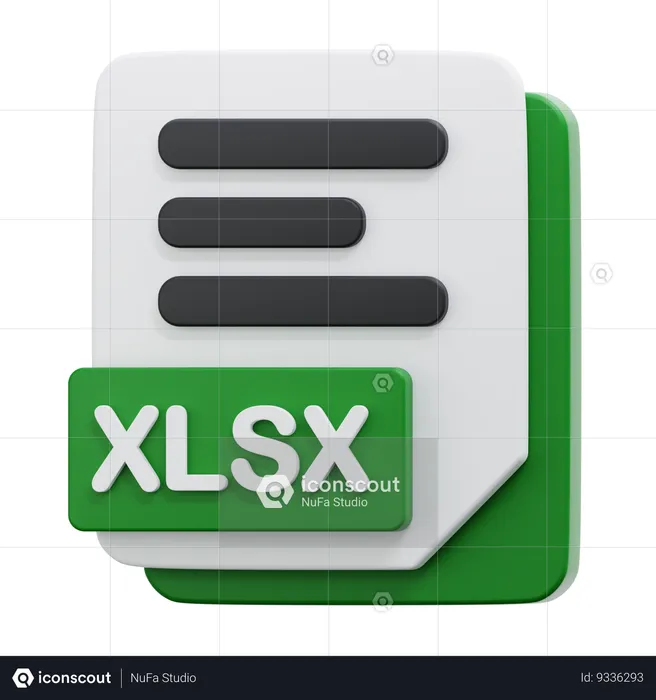 Arquivo Xlsx  3D Icon