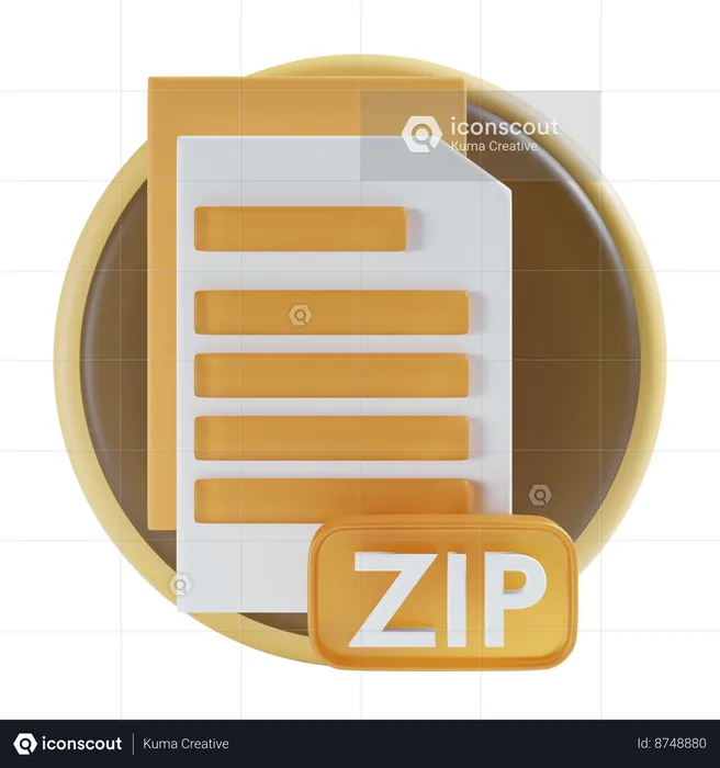 Arquivo zipado  3D Icon