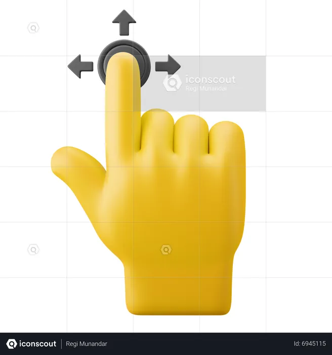 Arrastar gesto de mão  3D Icon
