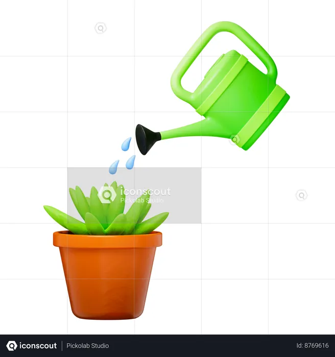 Arrosant les plantes  3D Icon