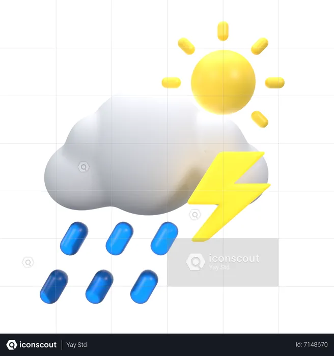 Le jour pleut sous le tonnerre  3D Icon