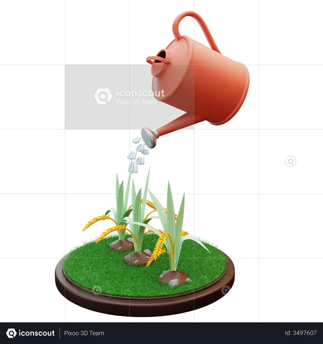 Pot d'arrosage  3D Illustration