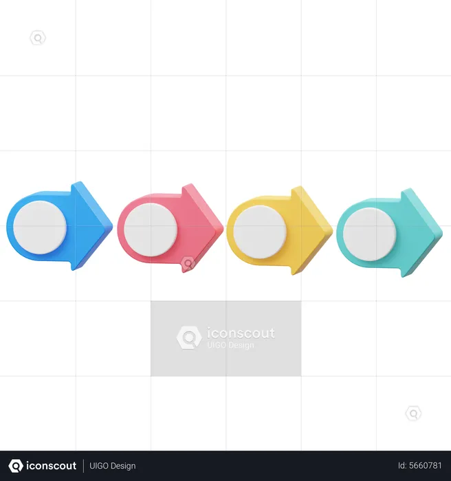 Arrow And Circle Chart  3D Icon
