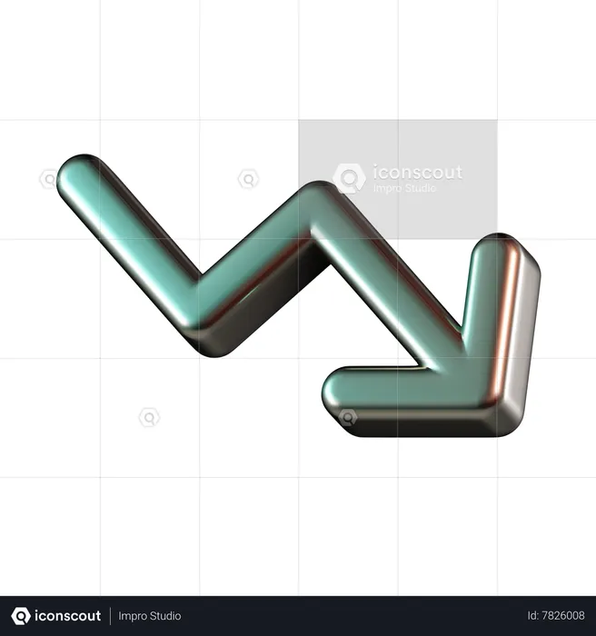 Arrow Chart Down  3D Icon