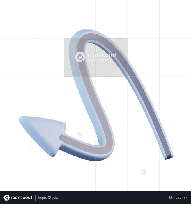 Arrow Curved  3D Icon