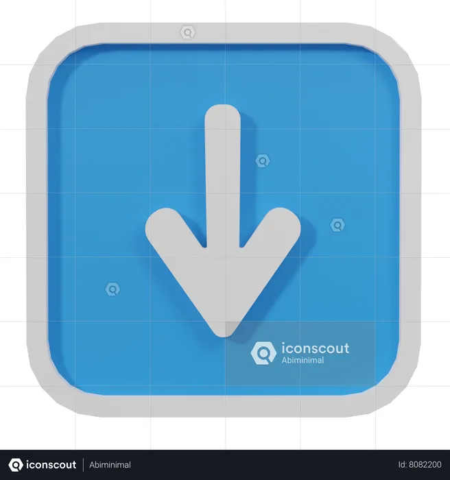 Arrow Down Emoji 3D Icon