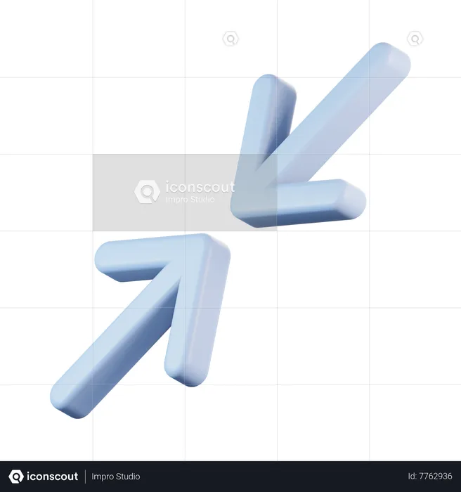 Arrow Down Left And Arrow Up Right To Center  3D Icon