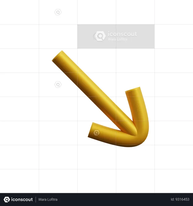 Arrow Down Right  3D Icon