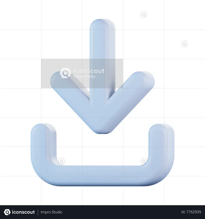 Arrow Down To Bracket  3D Icon