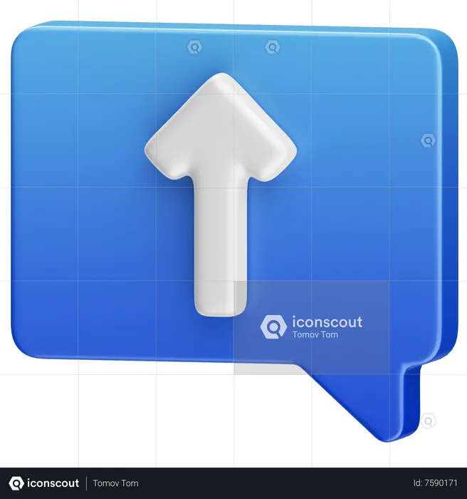 Arrow Up Message  3D Icon
