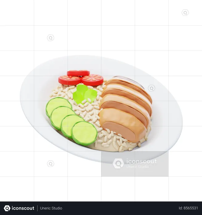 Arroz con pollo  3D Icon