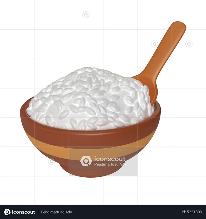 Arroz cozido  3D Icon