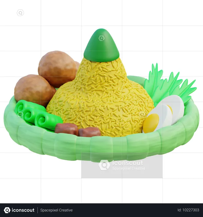 Arroz em forma de cone  3D Icon