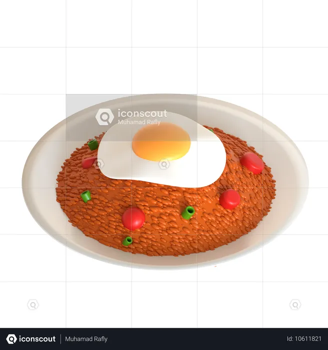 Arroz frito  3D Icon