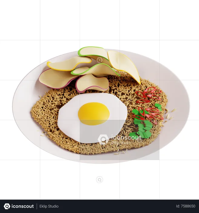 Arroz frito  3D Icon