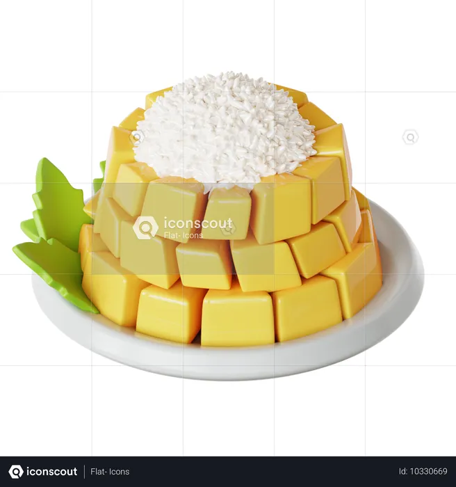 Mango arroz pegajoso  3D Icon