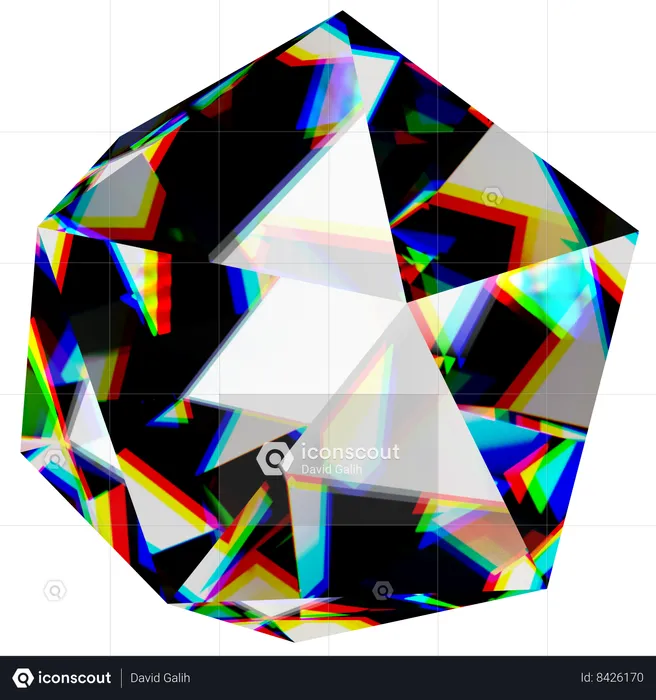 Arte de dispersão geométrica abstrata  3D Icon