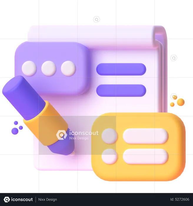 Article Writing  3D Icon