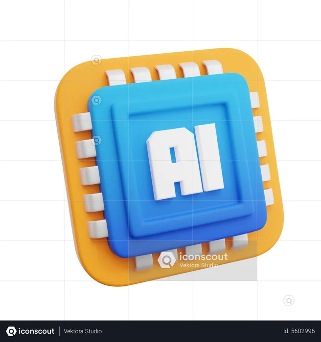 Artificial Intellegence Chip  3D Icon