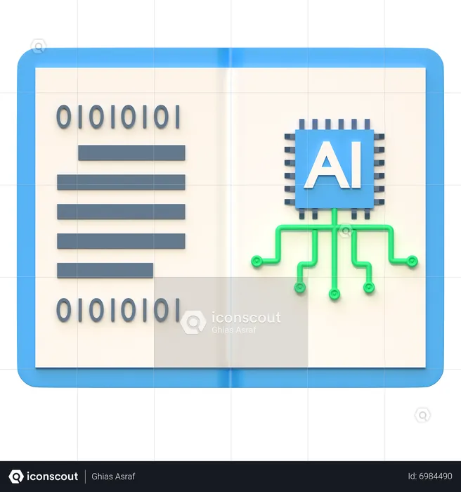 Artificial Intelligence Book  3D Icon