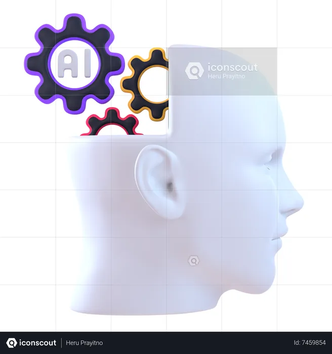 Artificial Intelligence Brain  3D Icon